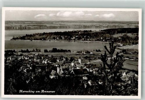 Herrsching Panorama des Ortes mit Kirche St. Nikolaus Verlag Peter Triem Nr. 4335