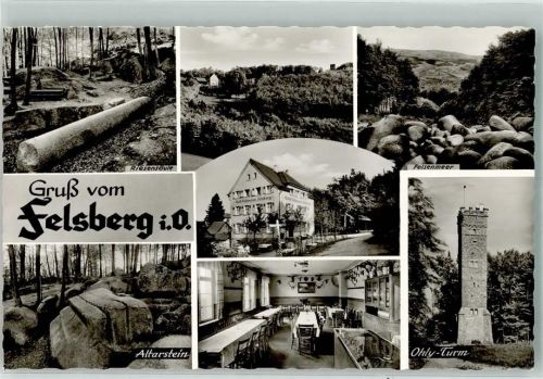 Felsberg Wald Gasthaus Pension auf dem Felsberg Riesensäule Ohly Turm