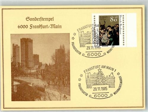 Frankfurt Weihnachtsmarkt 29.11.1985 Philatelie Randstück