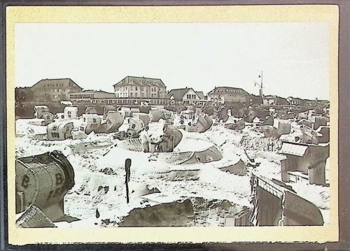 Duhnen Foto montiert auf Karton Strandleben mit Hotels Fotograf Otto Schulze