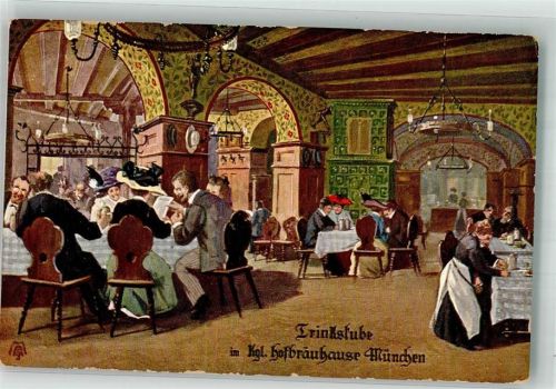 München Trinkstube im Königlichen Hofbräuhause Verlag Franz Josef Huber Nr. 628 Hüttenstempel