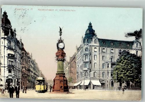 Frankfurt 1907 Kaiserstraße m. Uhrtürmchen