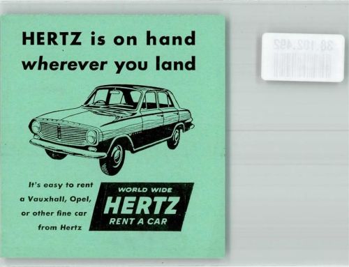Gepäckkarte Flugzeug Autovermietung Hertz