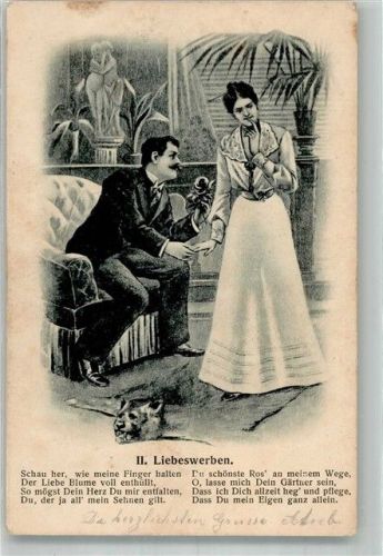 1904 II. Liebeswerben Kunstverlag C. Zwayer