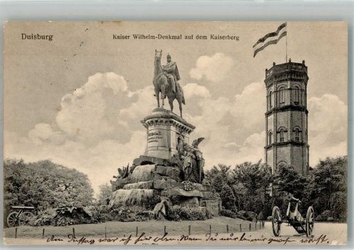 Duisburg 1915 Kaiser Wilhelm I Denkmal auf dem Kaiserberg Feldpost WK I