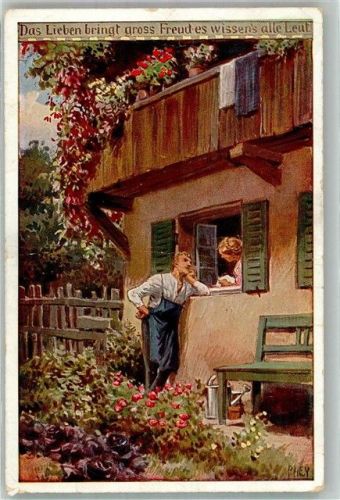 1928 Volksliederkarte Nr. 75 Das Lieben bringt große Freud Verlag für das Deutschtum im Ausland