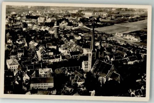 Burg 1938 Fliegeraufnahme des Ortes mit Wasserturm und Kirche Unser Lieben Frauen