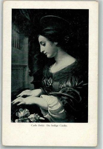 1920 sign. Dolci Carlo Die hl. Cäcilie Patronin der Kirchenmusik