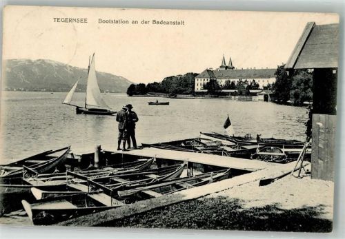 Tegernsee 1920 Schwimmbad Bootsstation