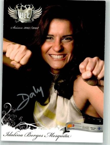 Leipzig Beidseitiges Portrait mit Autogramm der Handballspielerin Idalina Borges Mesquita des HC Leipzig