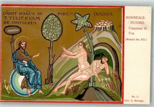 Monreale Mosaik aus dem XII. Jahrhundert Erschaffung von Eva in der Kathedrale