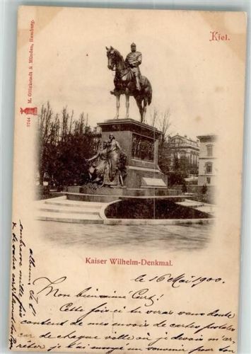 Kiel 1900 Kaiser-Wilhelm-Denkmal Verlag Glückstadt & Münden 3744