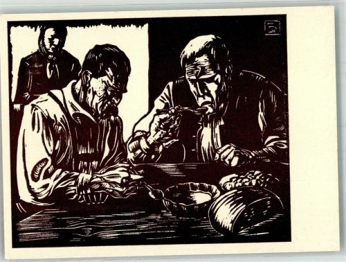 sign. Sperl-Eisenstein Holzschnitt Abendmahl Dreiberg Postkarte Nr. 303
