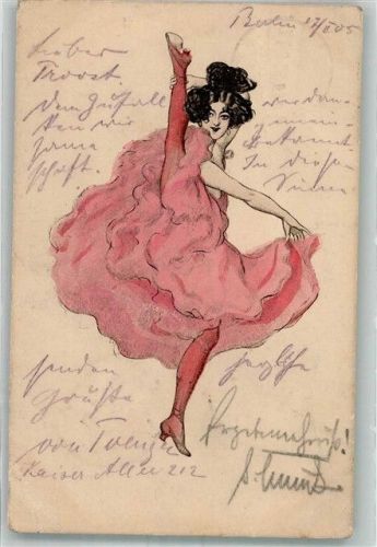 1905 Fran Cancan Simplicissimus Karte Serie 1 No. 5 Viele Büge