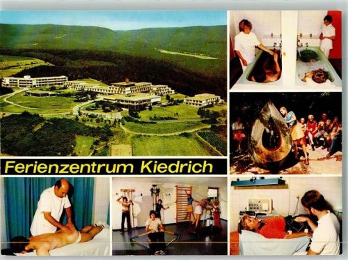 Kiedrich Fliegeraufnahme des Ferienheimes der Urlaubs- und Lohnausgleichskasse der Bauwirtschaft Massage Kuranwendungen