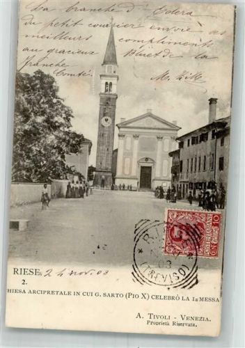 Riese Pio X 1903 Briefmarke Bildseite