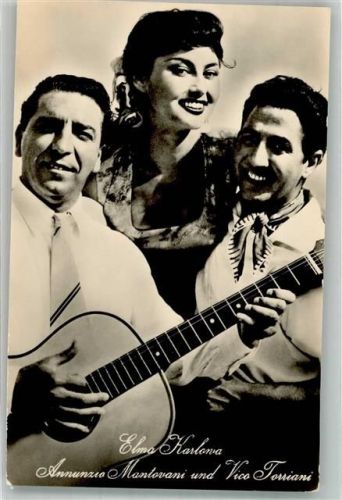 Portrait der Schauspieler Annunzio Mantovani Elma Karlowa und Vico Torriani Fotograf Emelka Progress Starfoto Nr. 282