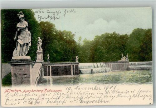 Nymphenburg 1901 Adelskorrespondenz Schlossgarten