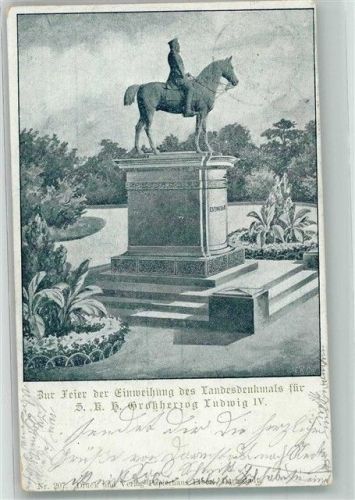 Darmstadt 1898 Reiterdenkmal von Großherzog Ludwig IV von Hessen-Darmstadt