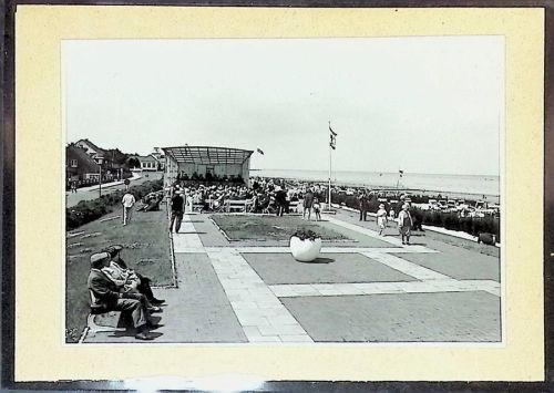 Duhnen Foto montiert auf Karton Neue Deichpromenade mit Musikpavillon Fotograf Otto Schulze
