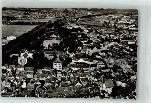 Zweibrücken Fliegeraufnahme des Ortes mit der Heilig-Kreuz-Kirche und Krankenhaus