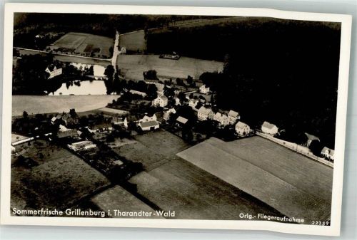 Grillenburg 1938 Fliegeraufnahme des Ortes mit Jagdschloss Grillenburg