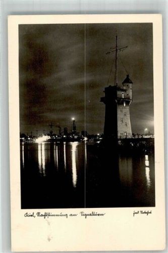 Kiel 1939 Der Signalturm bei Nacht Fotograf Urbahns Verlag Dieterle & Sohn Nr. 5046 WK II