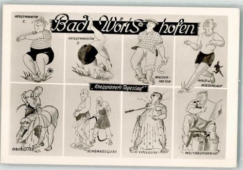 Bad Wörishofen Lustige Darstellung von Kuranwendungen