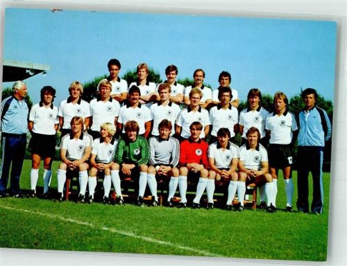 1980 Die deutsche Nationalmannschaft Europameister Rückseite mit aufgedruckten Autogrammen