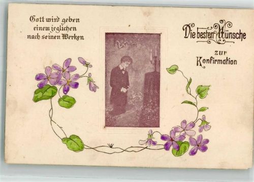 Betender Knabe Veilchen Passepartout