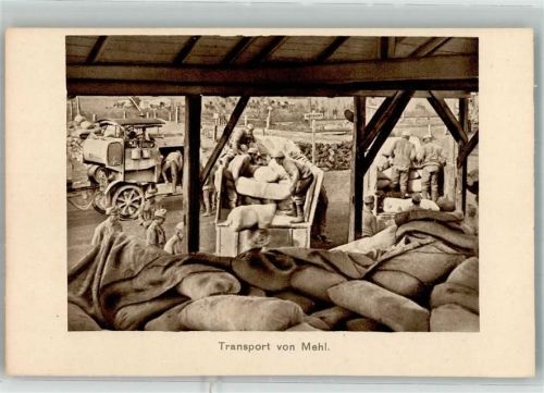 Militärbäckerei Transport von Mehl Soldaten