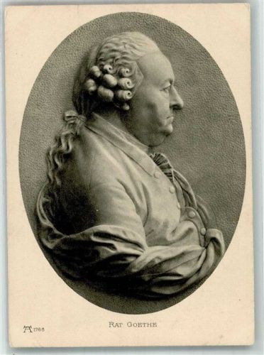 Weimar sign. Melchior Reliefbild von Goethes Vater Ackermann's Kunstverlag Nr. 1768 Goethe-Nationalmuseum