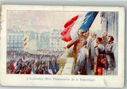 Paris Proklamation der Republik im Jahr 1870 Künstlerkarte Einriß