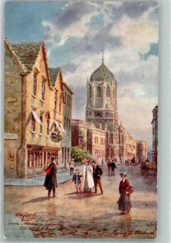 Oxford sign. Wimbush H.B. Picturesque Oxford Series I. Postcard 7643 Tom Tower