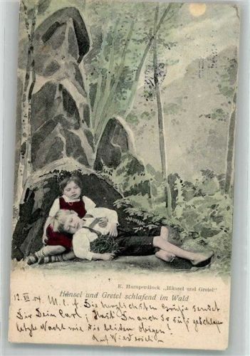 1904 Humperdinck E. Hänsel u. Gretel schlafend im Wald
