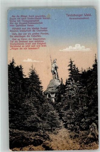 Hermannsdenkmal 1915 Nationaldenkmal im Teutoburger Zeit Hüttenstempel