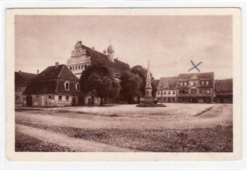 Bad Schmiedeberg Bad Schmiedeberg mit Markt und Rathaus ungelaufen An den Ecke n kleine Knicke, leicht fleckig, sonst gut erhalten.