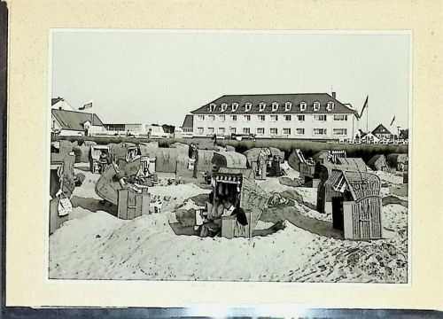 Duhnen Foto montiert auf Karton Strand mit Gasthaus Strandperle Fotograf Otto Schulze