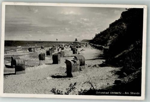 Ückeritz 1941 Badestrand mit Seebrücke