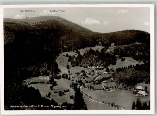 Multen 1939 Fliegeraufnahme des Weilers mit Hotel Belchenhaus und Belchen
