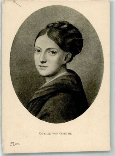 Weimar sign. Müller Portrait von Goethes Schwiegertochter Ottilie Ackermann's Kunstverlag Nr. 1774 Goethe-Nationalmuseum