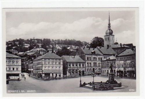Sebnitz Sebnitz mit Markt und Geschäften. Karte beschrieben Top Erhaltung.