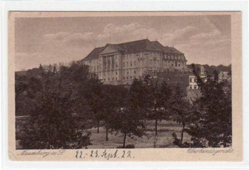 Naumburg Naumburg a.S. mit Blick auf das Oberlandsgericht ungelaufen kleiner Knick unten links, sonst gut erhalten.