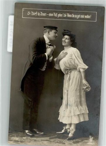 1908 Student bittet junge Frau um einen Kuß Nr. 2205/3
