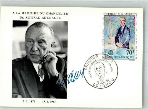 Cotonou Portrait von Bundeskanzler Konrad Adenauer Ort lt. Sonderstempel