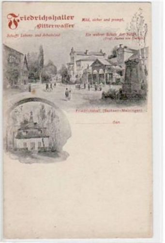 Friedrichshall mit Friedrichshaller Bitterwasser. ungelaufen frühe Karte, da Anschriftsseite noch ungeteilt. Leicht stockfleckig, sonst gut erhalten.