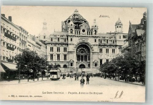 Antwerpen 1904 Bahnhof Zentral Avenue de Keyser Straßenbahn