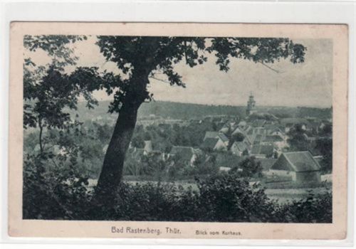 Bad Rastenberg Thür. mit Blick vom Kurhaus ungelaufen Knickstellen unten links und oben rechts. Leicht stockfleckig, sonst gut erhalten.
