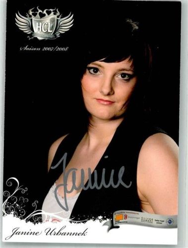 Leipzig 2007 Beidseitiges Portrait mit Autogramm der Handballspielerin Janine Urbannek des HC Leipzig