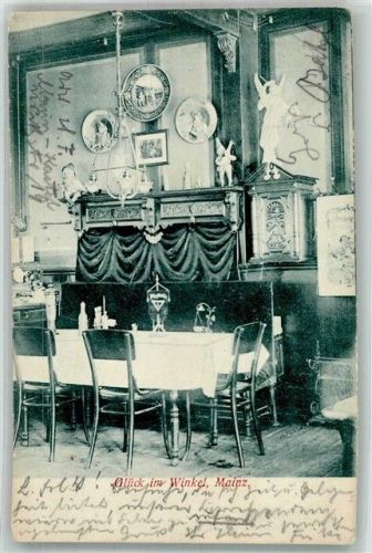 Mainz 1904 Glück im Winkel Gasthaus Wandteller Wandbild Gastraum